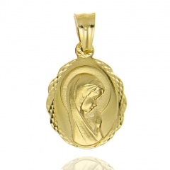 Medalik złoty zdobiony z Matką Boską Modlącą próby 585