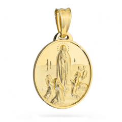 Medalik złoty z Matką Boską Fatimską owalny próby 585
