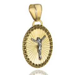 Złoty medalik z Jezusem ukrzyżowanym próby 585