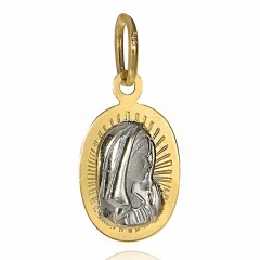 Złoty medalik z Matką Boską Bolesną w chuście  próby 585