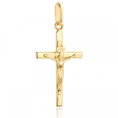 Złoty krzyżyk z ukrzyżowanym Jezusem Chrystusem próby 585