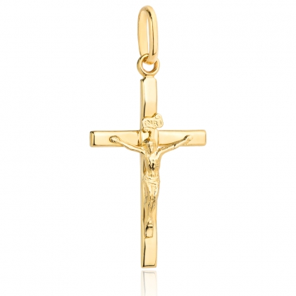 Złoty krzyżyk z ukrzyżowanym Jezusem Chrystusem próby 585