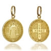 Złoty medalik dwustronny Św. Benedykt próby 585