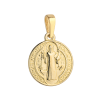 Złoty medalik Św. Benedykt okragły 1,4cm próby 585