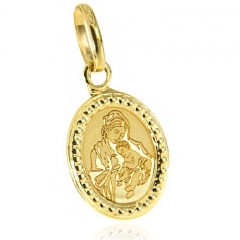 Medalik z Matką Bożą i dzieciątkiem Jezus złoty pr.585