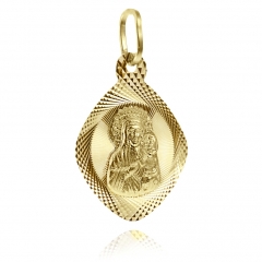 Złoty medalik diamentowany z Matką Boską Częstochowską pr. 585