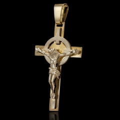 Złoty męski krzyżyk z Jezusem próby 585