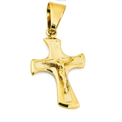 Złoty masywny krzyżyk męski z Jezusem  próby 585