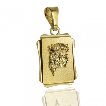Złoty medalik z Jezusem w koronie ciernistej  próby 585