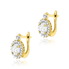 Złote kolczyki z Diamentami Laboratoryjnymi 1,0ct  - zapięcie angielskie, pr.585